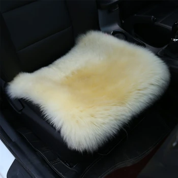 

Affordable 1 Piece Universal 100% Pure Natural Wool Soft Car Front Seat Cover Car Styling Winter Car Cushion Without Back Pad