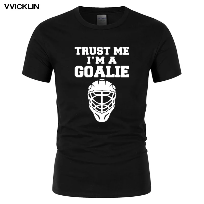 Мужская футболка с принтом Trust Me I'm A Goalies летняя Модная брендовая хлопковая