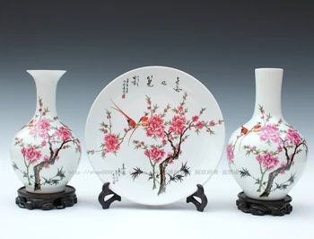 

Jingdezhen ceramic vase modern fashion pastels, vase piece set decoration