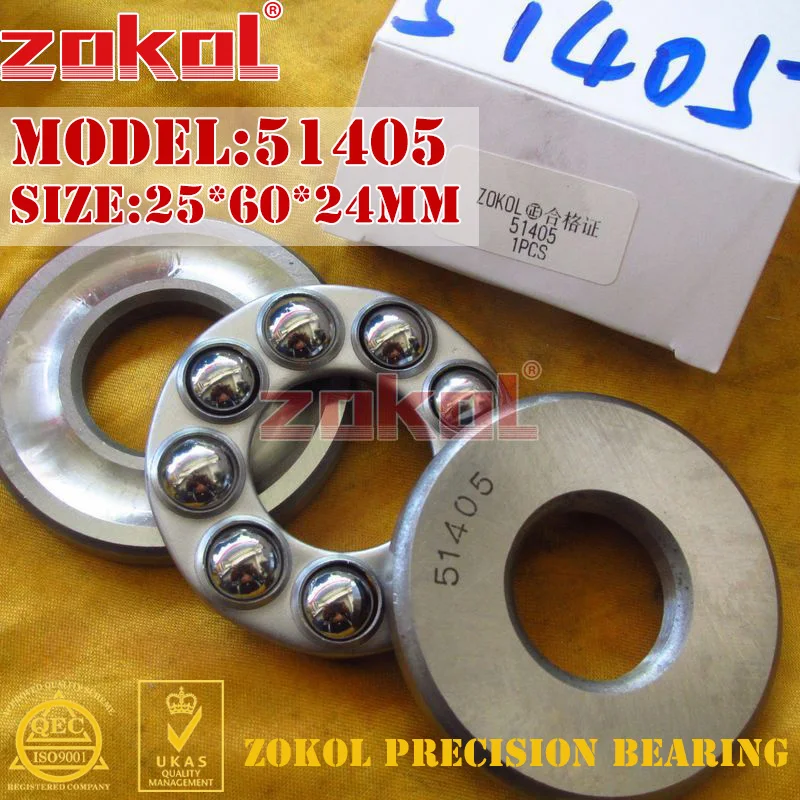 

ZOKOL bearing 51405 Thrust Ball Bearing 8405 25*60*24mm