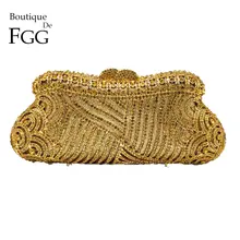 Бутик De FGG элегантный выдалбливают женщин Кристалл Клатч вечерние сумочки Сумка Свадебные Коктейльные Вечерние бриллианты Minaudiere сумочка