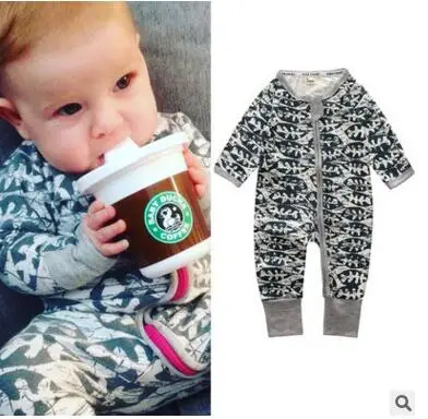 

KIDS TALES 2017 Spring and autumn gray mickey pattern new cotton baby girl and boy clothes, clothing jumpsuit climb clothes