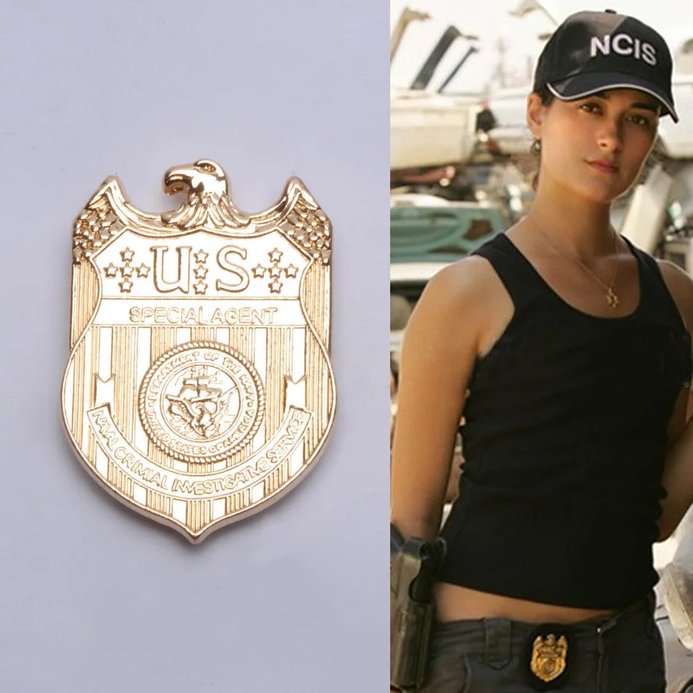 

NCIS Badge Full Metal Golden Replica Waist Badge Pin Cosplay Cap Hat Gift Cap Halloween Cosplay Props Drop Ship