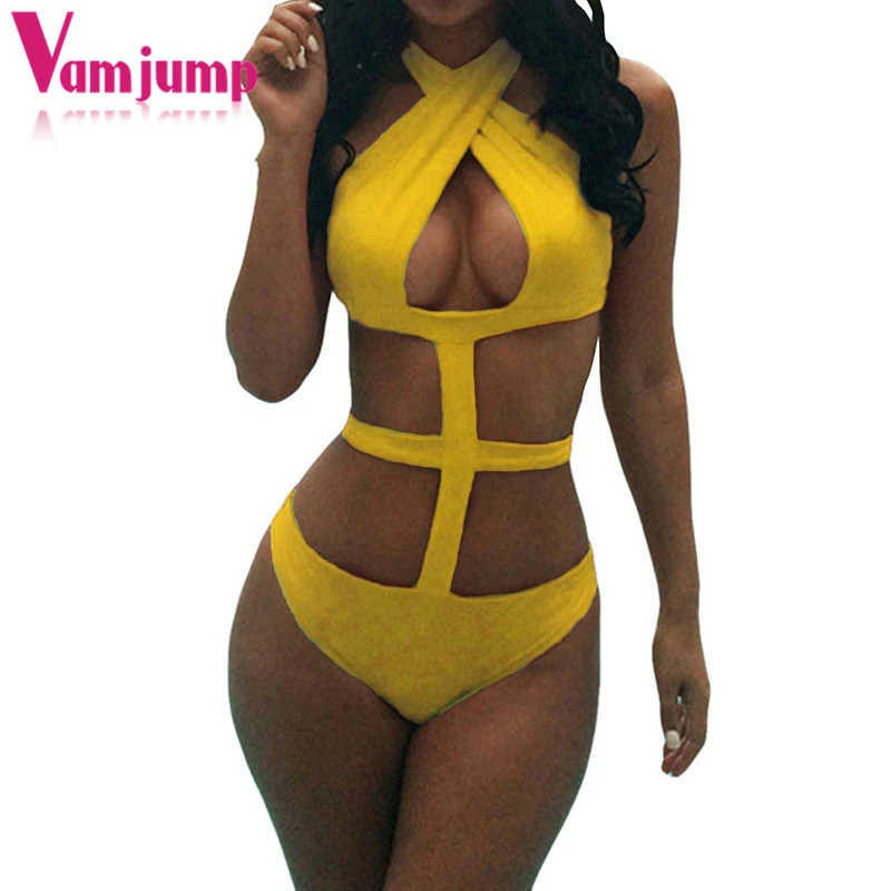 VamJump повязки Крест накрест Плавание одежда Для женщин 2018 Одна деталь из костюм