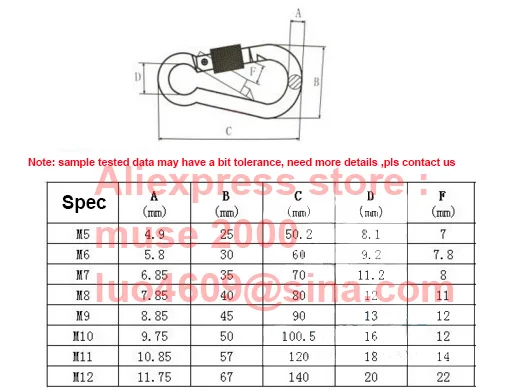 Description Picture 5 of item304 Spring Buckle snap hooks casting 40 50 60 70 80 90 100 120 140 mm Length Home hanging Spring Buckle rope Chain key No2