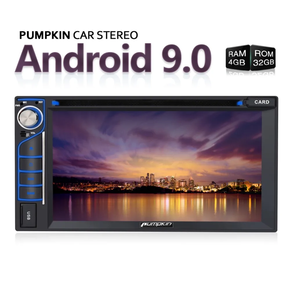 Cheap Pumpkin 2 Din 6.2"Universal Octa-core Android 9.0 GPS Car Radio RAM 4G ROM 32G Stereo Audio Player GPS Navigation Wifi OBD2 DAB 0