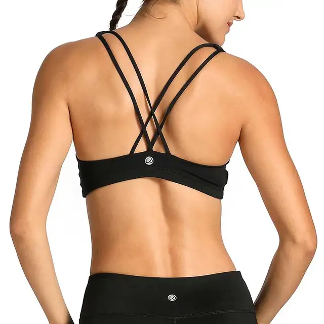 CRZ YOGA Womens Cross Back Wirefree Removable Cups Longline Yoga Sports Bra CRZ YOGA Womens Cross Back Wirefree Removable Cups Longline Yoga Sports Bra