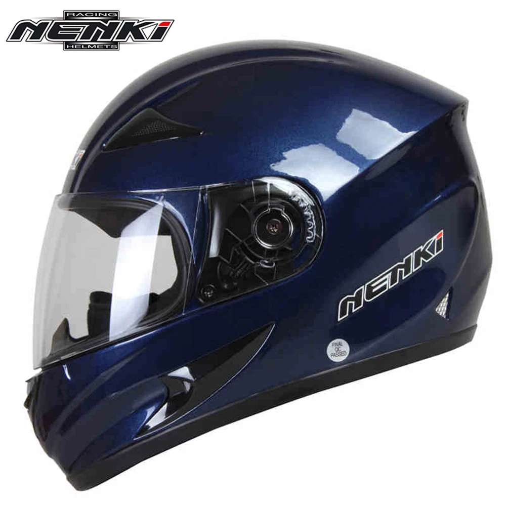 NENKI мотоциклетный шлем Полнолицевой шлем мотоциклетный шлем для верховой езды уличный велосипед мотоциклетный шлем матовый черный - Цвет: Glossy Blue