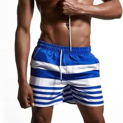 KWAN. Z мужской Пляжные шорты брендовая одежда лето скользкие пляжные шорты в полоску купальники maillot de bain homme короткие мужские плавки