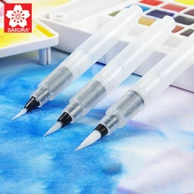 3 шт./лот, Настоящая японская Сакура, водная кисть для смешивания акварельных чернил, набор кистей, нейлоновый наконечник, художественные краски, принадлежности