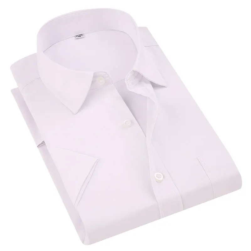 Деловые новые летние мужские Формальные платья с коротким рукавом стандартные для рубашек подходят для офисной одежды полосатая/однотонная/клетчатая умная Повседневная рубашка - Цвет: D1802