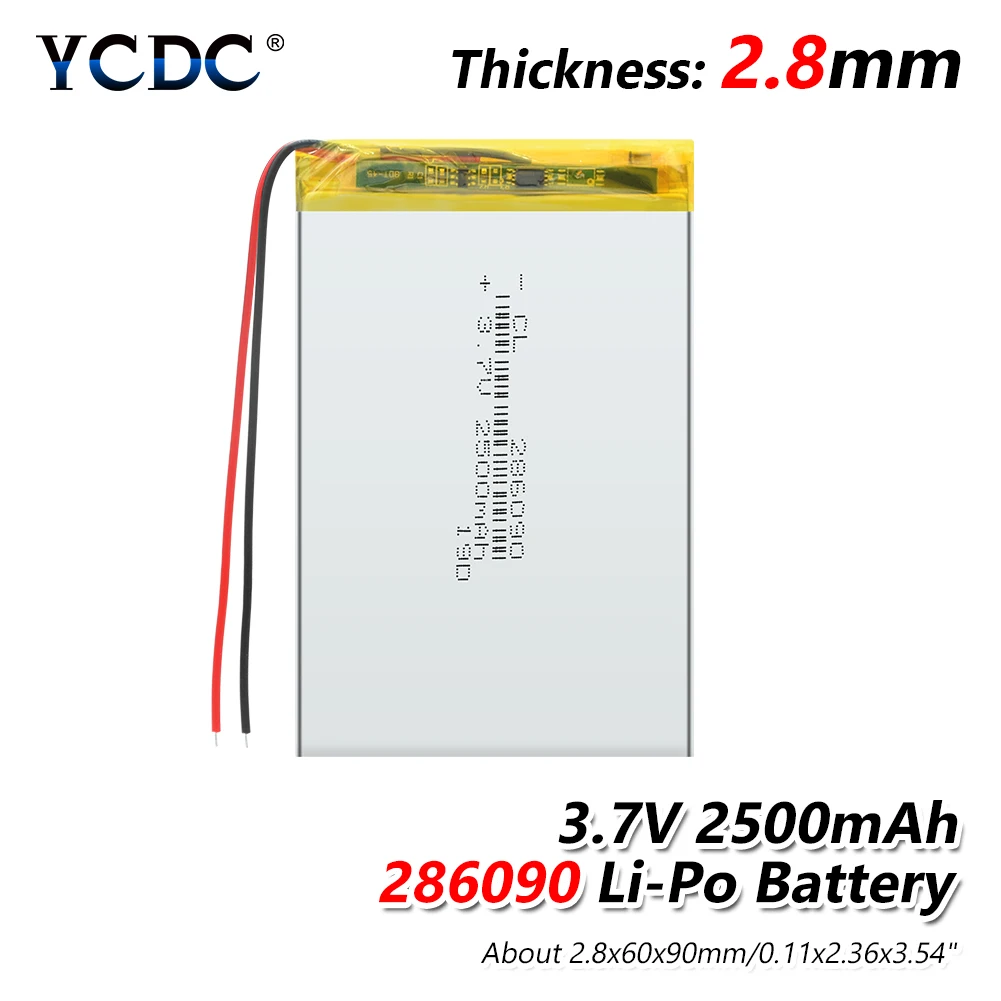 1/2/4 шт. 286090 2500mAh 3,7 V литий-полимерный аккумулятор Li-Po литий-ионный Перезаряжаемые Батарея клетки для Mp3 MP4 MP5 gps Оборудование для psp Мобильный bluetooth