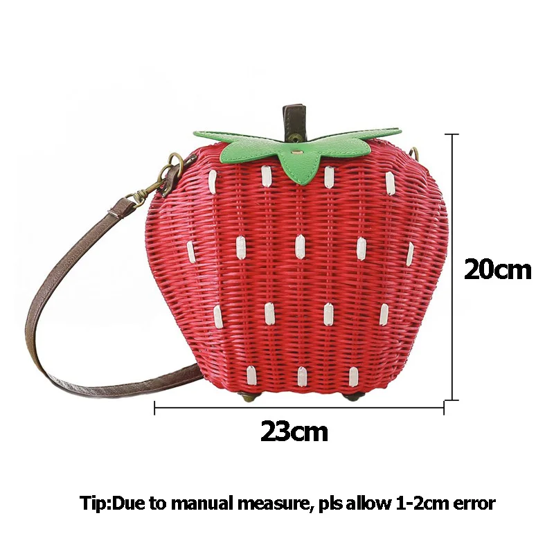 Women Straw Bags Female Summer Beach Shoulder Bag Lady Strawberry Vintage Rattan Weave Handbag Handmade Portable Bolsa SS3126 (11)