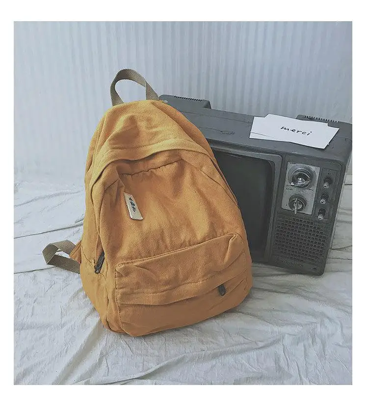 Женский рюкзак, Одноцветный, школьные сумки для подростков, модные сумки для девочек, Классические студенческие рюкзаки Mochila - Цвет: Цвет: желтый