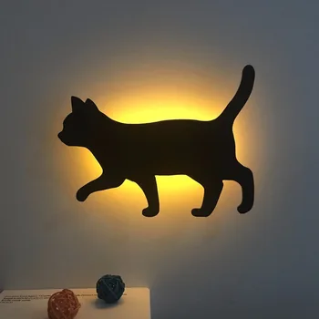

LED Acrylic Wall Light Smiley Bedroom Wall Lamps Cute Model High Brightness Aisle Lamp Arts Decoration vioce control light cat