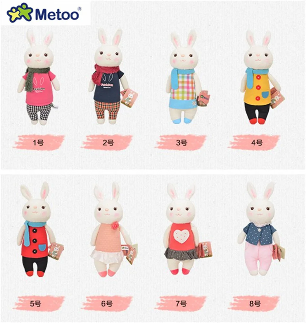 Colorful Desain Metoo Kelinci Lucu Boneka Kartun Kelinci Bayi Mainan