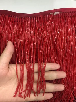 

stock tassel 5 yards/bag ym287# Red 15 cm beads fringe clothing items for sawing dress fringe trim alibaba express