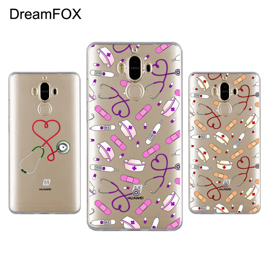 DREAMFOX L517 Cute Nurse Doctor Soft TPU Silicone Case Cover For Huawei Mate Nova 2 9 10 20 30 Lite Pro Plus |