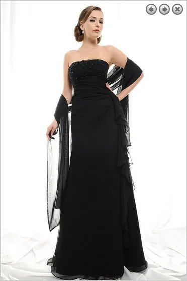 

free shipping new design 2014 elegant dinner dress off the shoulder dress plus size vestidos formales long black evening dresses