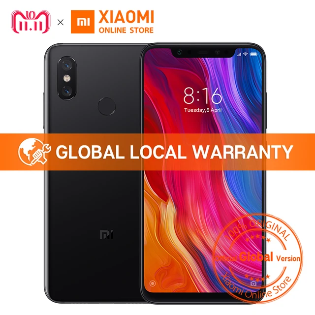 Global Version Xiaomi Mi 8 6GB 128GB 6.21" Full Screen Snapdragon 845 Octa Core 20MP Front Camera Face Unlock NFC Mi8 Smartphone