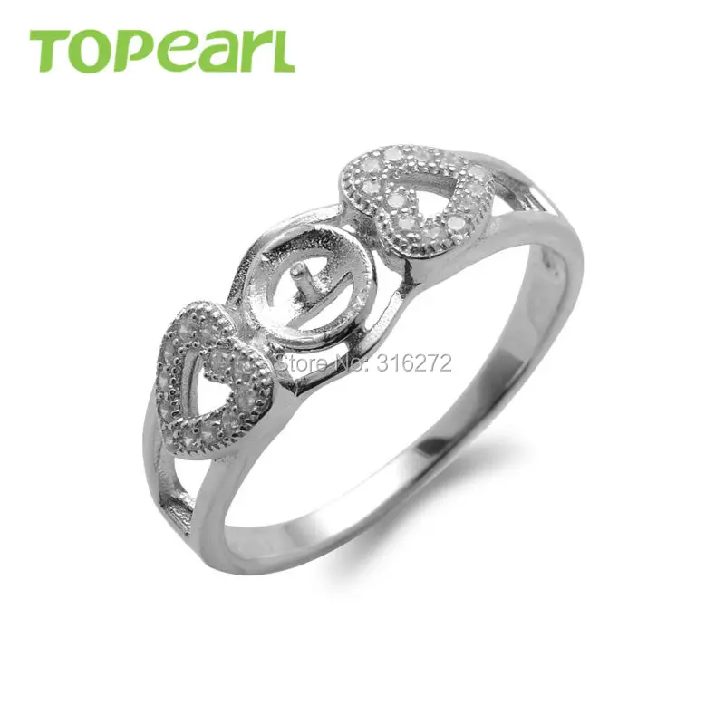 9RM56 Topearl Jewelry 4pcs/LOT Clear Cubic Zirconia Studded Double