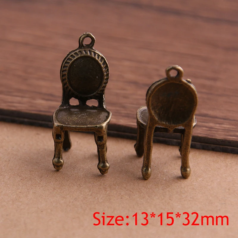 PULCHRITUDE 6pcs 13*15*32mm Antique Two Color Charms Bracelet Necklace Pendant New Fashion Alloy charm Chair P6462 PULCHRITUDE 6pcs 13*15*32mm Antique Two Color Charms Bracelet Necklace Pendant New Fashion Alloy charm Chair P6462