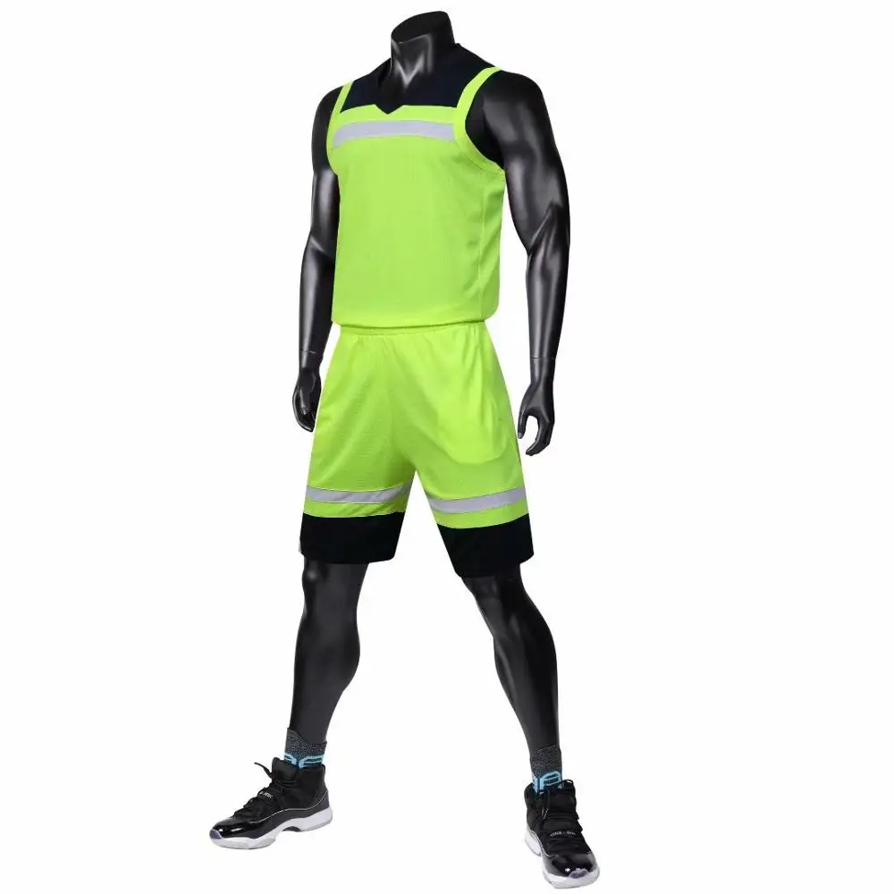 Мужские баскетбольные униформы, мужские спортивные костюмы, быстросохнущие на заказ, мужские недорогие баскетбольные костюмы для колледжа - Цвет: green