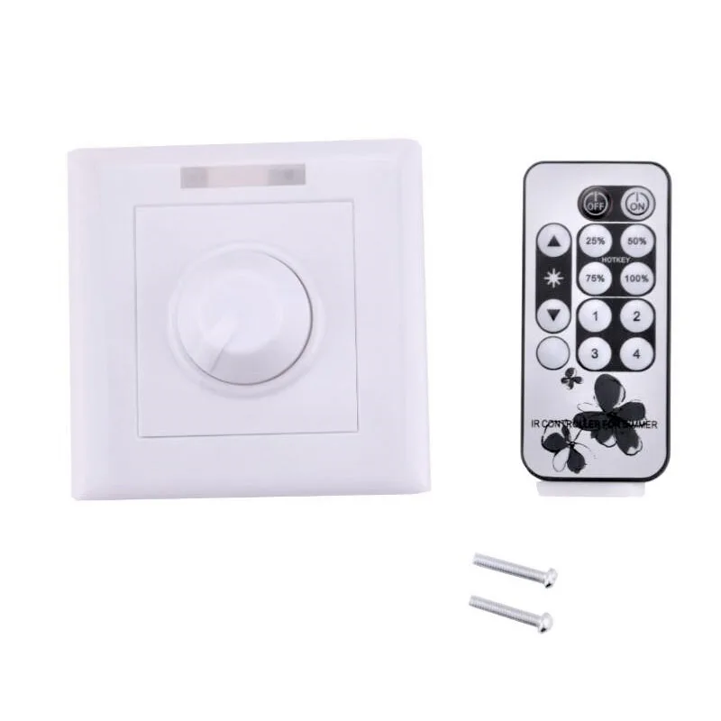 Triac LED Dimmer Switch with Remote Controller 110V 220V Wall Mount