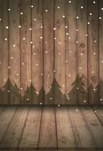 Laeacco Wooden Board Wall Pine Snowflake Dots Baby Birthday Portrait Photographic Background Photography Backdrop Photo Studio