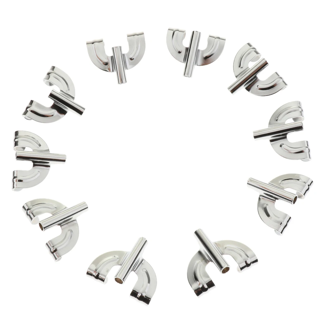 10 Pieces Drum Claw Hook Percussion Instrument Accessories  for Bass Drum Silver Black