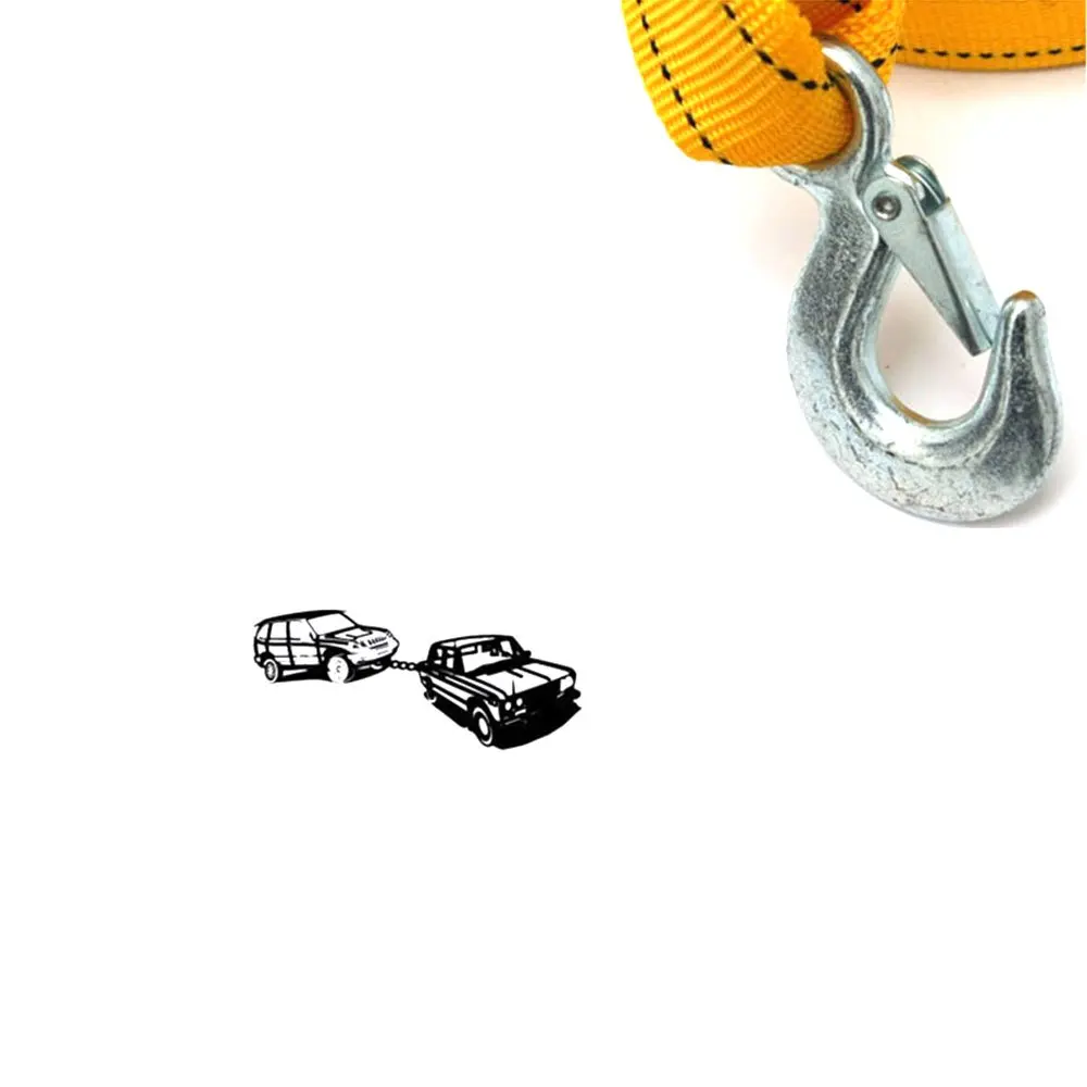الثقيلة سيارة حبل للسحب حزام حزام عالية القوة حزام نايلون مع قوي خطاف معدني سحب كابل ل مقطورة