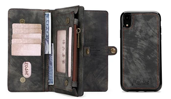 

Multifunctional Business Luxury Leather Wallet Zipper Wallet Case Detachable Magnetic Back Cover Case For Samsung S8 plus