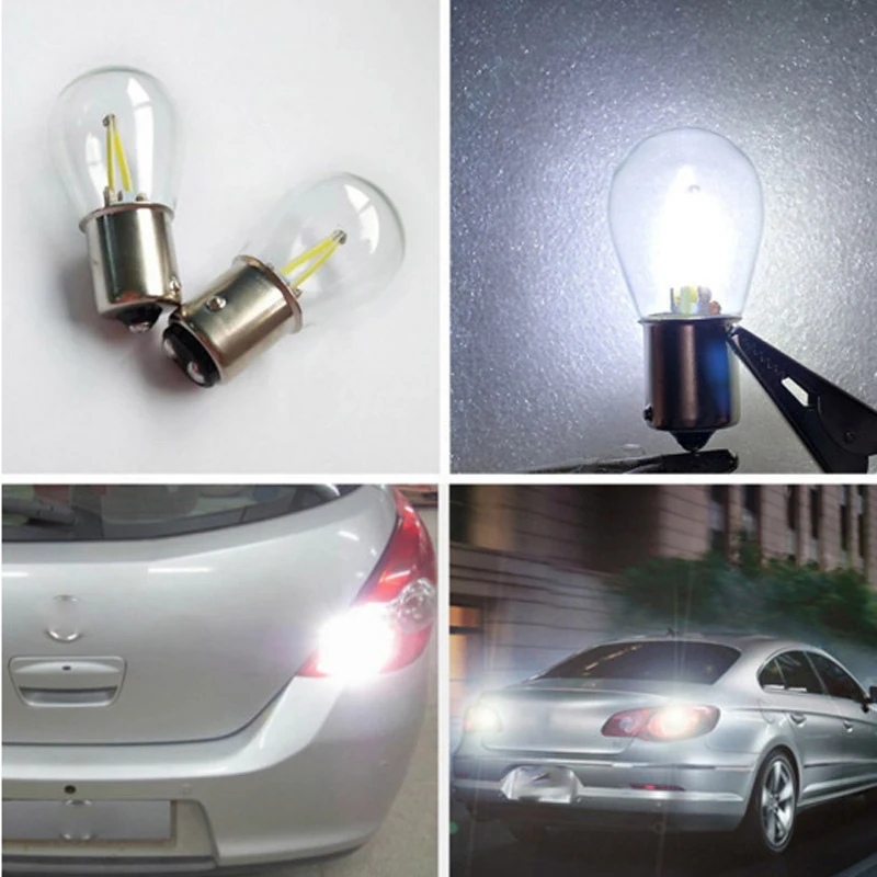 1pcs P21W LED Ba15s 1156 Strobe Flash Led Filament Chip Car Light S25 Auto Vehicle Reverse Turning Bulb Lamp DRL White Yellow (11)