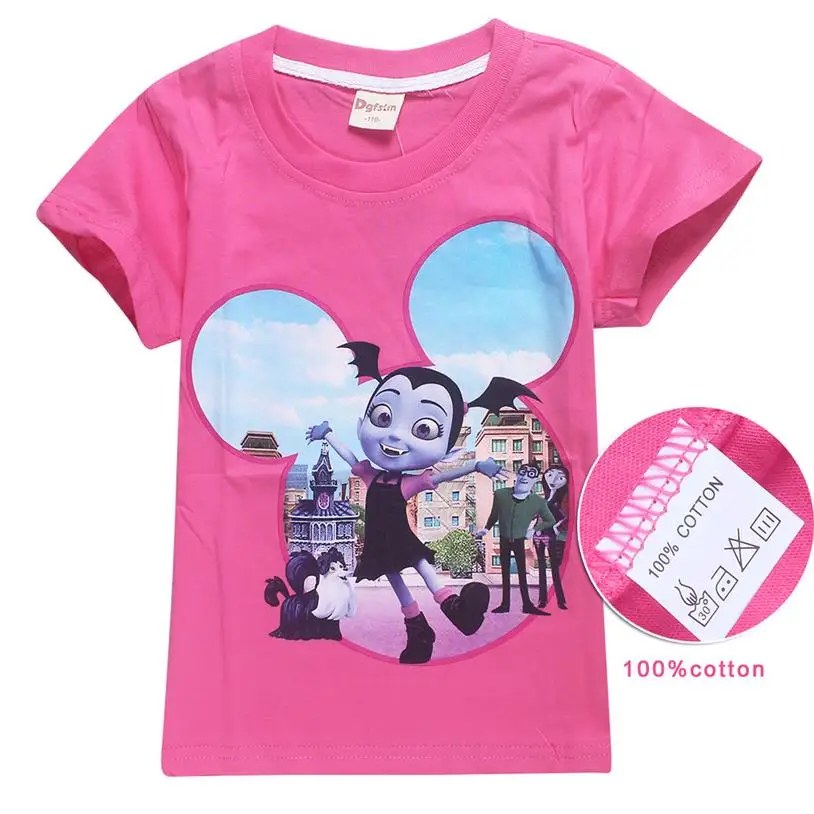 Vampirina Girls Kids Cartoon Short Sleeve T-shirt Tops Summer Casual Costumes