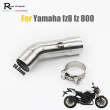 For YAMAHA FZ8N Slip On For Yamaha FZ8 FZ800 51mm Motorcycle Exhaust Muffler Pipe Middle Pipe Connector Link Pipe Tube