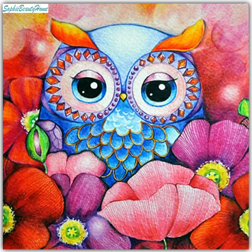 

Sophie beauty home 5D DIY diamond embroidery flowers in the owl cross stitch mosaic home wall decoration