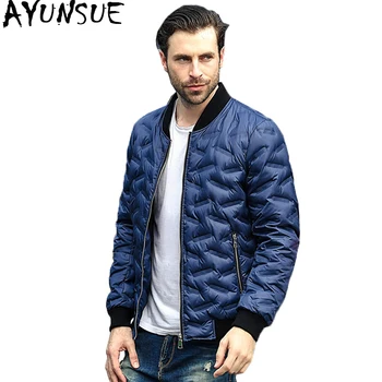 

AYUNSUE White Duck Ultralight Down Jacket Men's Jackets Plus Size Autumn Winter Coat Baseball Collar 6xl Men Korean Casaco KJ322
