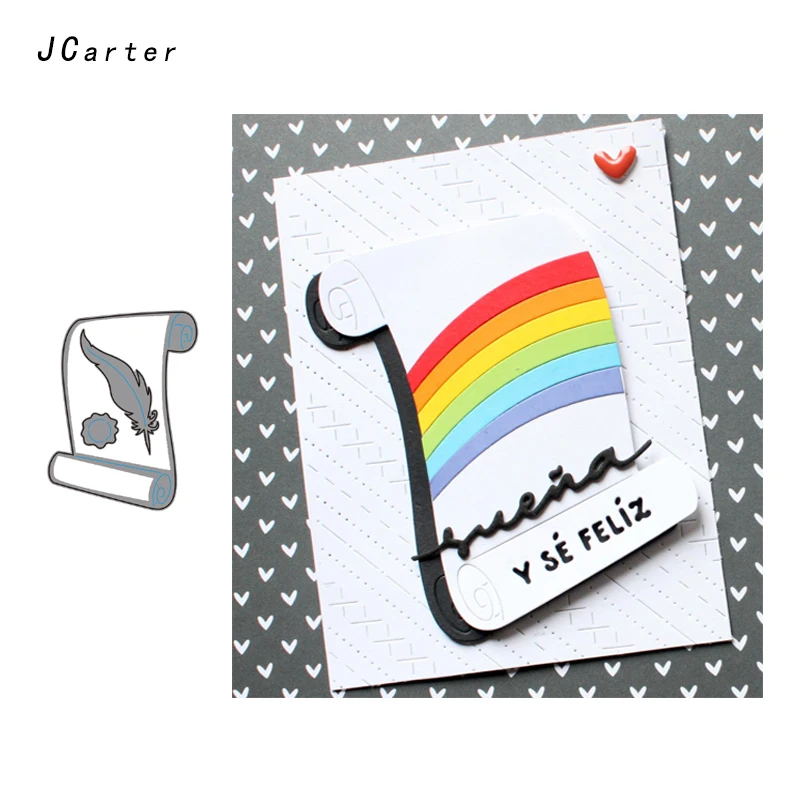 

JC Metal Cutting Dies for Scrapbooking Feather Pen Book Paper Craft Cut Die Stencil Handmade Album Cards Template Decor Model