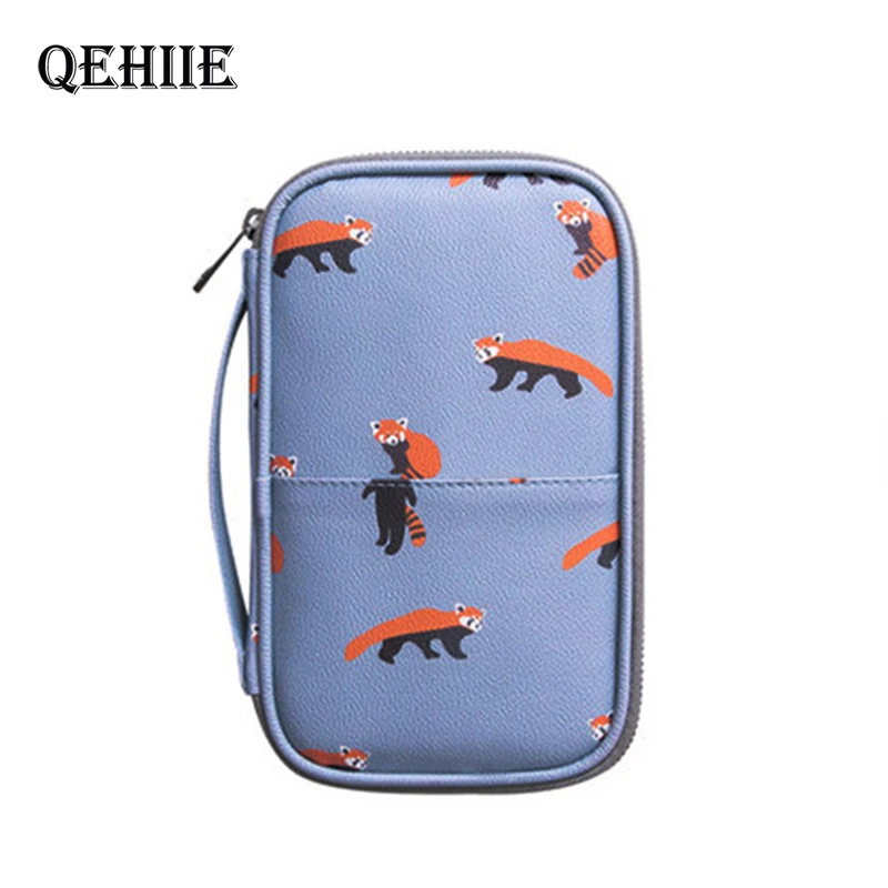 

QEHIIE Cute Passport Travel Wallet Passport Holder Panda Flamingo Credit Card Package ID Document Multi-Card Storage Pack Clutch