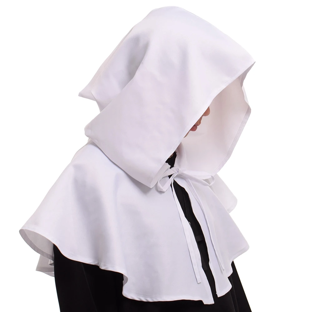Vintage Medieval Costume Men Women Hooded Renaissance Wicca Pagan Capelet LARP Mantle Cowl Hat Fancy Dress Cosplay Accessory