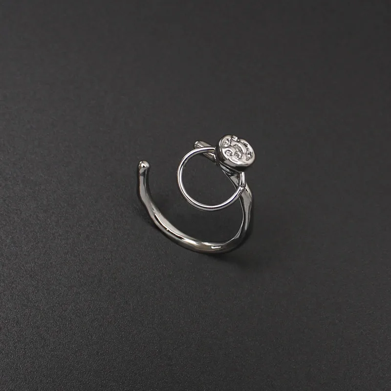 

Independent designer texture ring male and female can adjust the copper