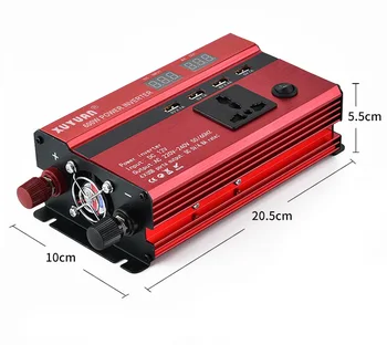 

With 4 USB output port LED Display surge power 600W DC12V To AC220V Modified Sine Wave Car Inverter
