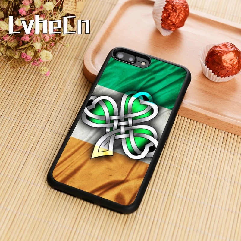 LvheCn Irish Flag with Clover Phone Case Cover For iPhone