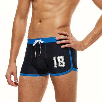 

Men's Brand Stripe Sexy Cotton Breathable Bulge Briefs Swimming Trunks 4.12