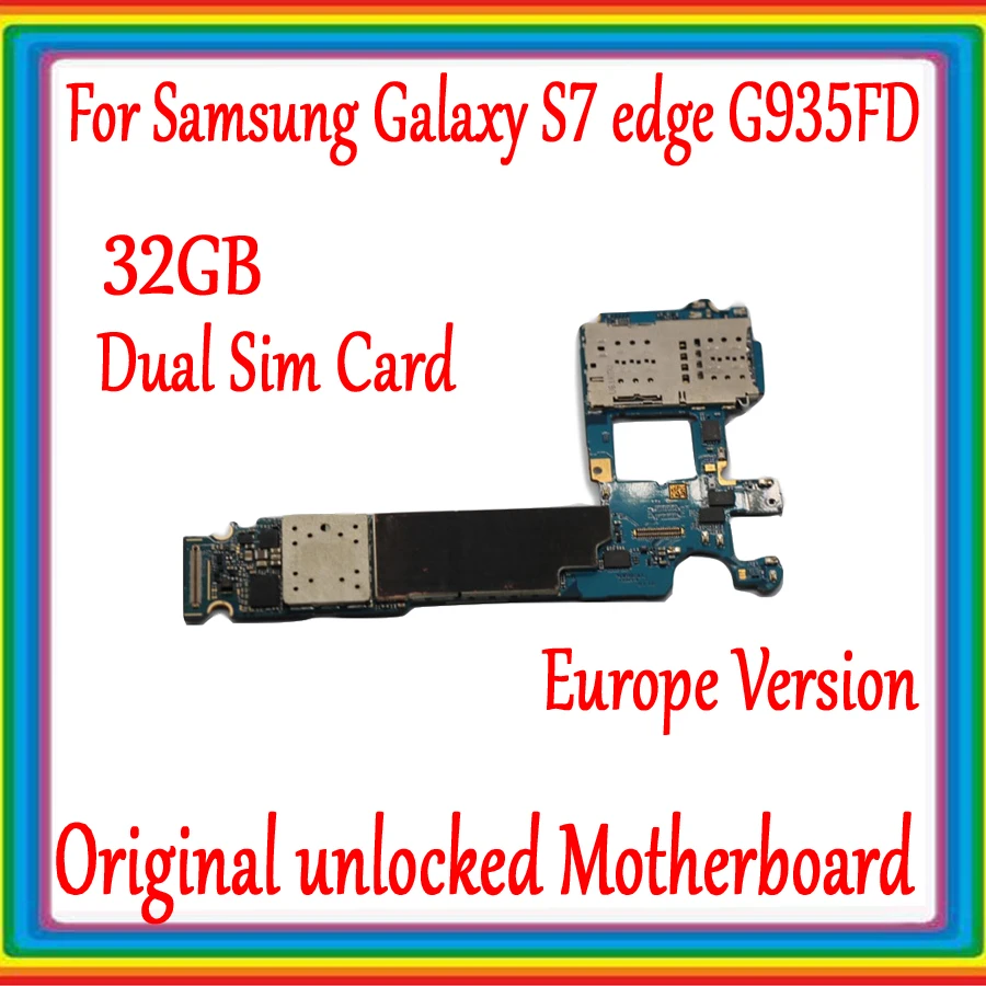 Две sim-карты для samsung Galaxy S7 edge G935FD материнская плата 32G, оригинальная разблокированная версия ЕС для Galaxy S7 G935FD логическая плата