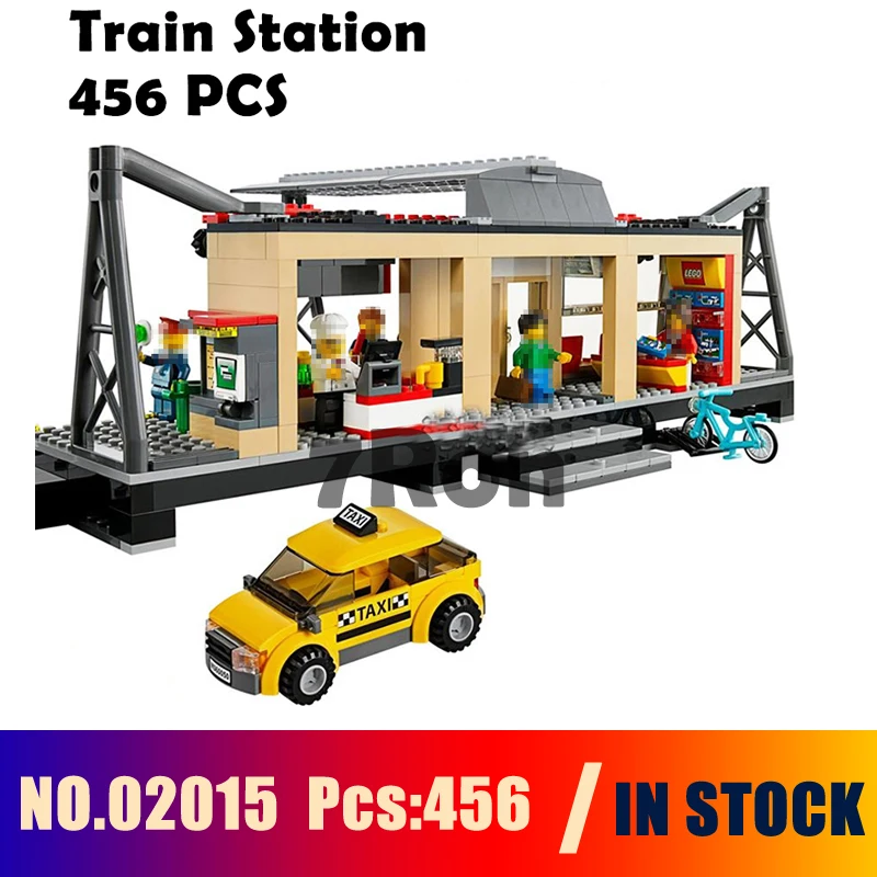 

Model building toys hobbies 02015 Train Station Compatible With Blocks City 60050 Educational DIY Bricks