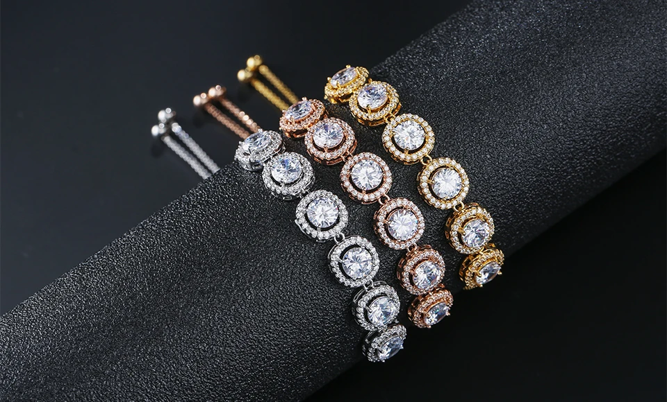 ZAKOL модный круглый регулируемый браслет из кубического циркония с кристаллами женские индийские ювелирные браслеты подарок FSBP2067