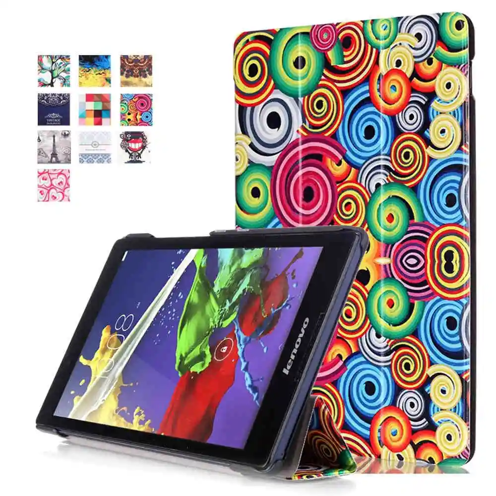 

For Lenovo Tab 2 Tab2 A8-50 A8-50F A8-50LC 8.0 Tablet Case PU Leather Cover Magnetic Coque Stand Protective Funda+Screen Film