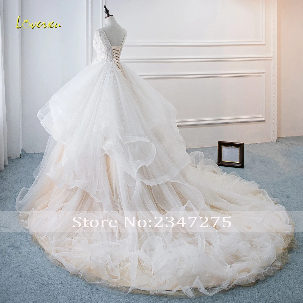 Свадебное платье Loverxu Vestido De Noiva бальное с оборками элегантное винтажное