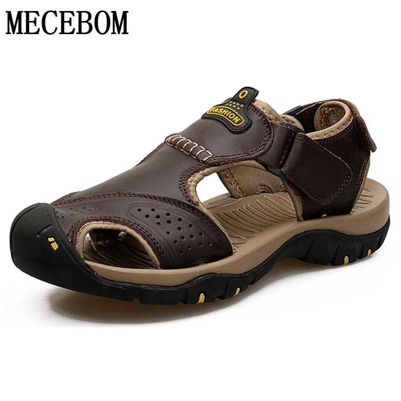 Prix Hommes D été Sandales En Cuir Véritable Occasionnels Chaussures Homme Plage de Style Romain Sandales Marque Hommes Chaussures D été Grande Taille 39 46 7238 m